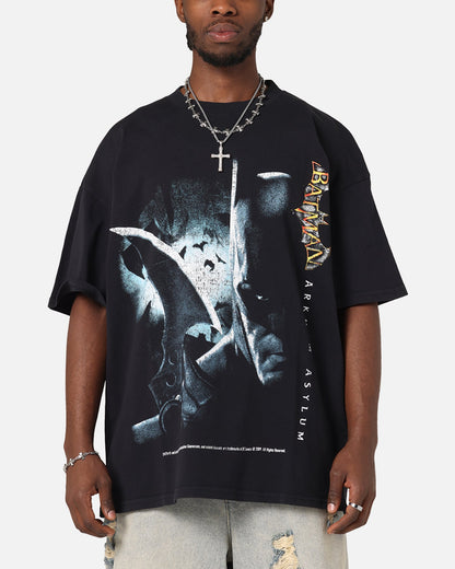 73Studio X DC Batman Arkham Asylum Vintage T-Shirt Black Acidwash