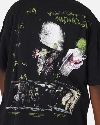 73Studio X DC Batman Arkham Asylum Vintage T-Shirt Black Acidwash