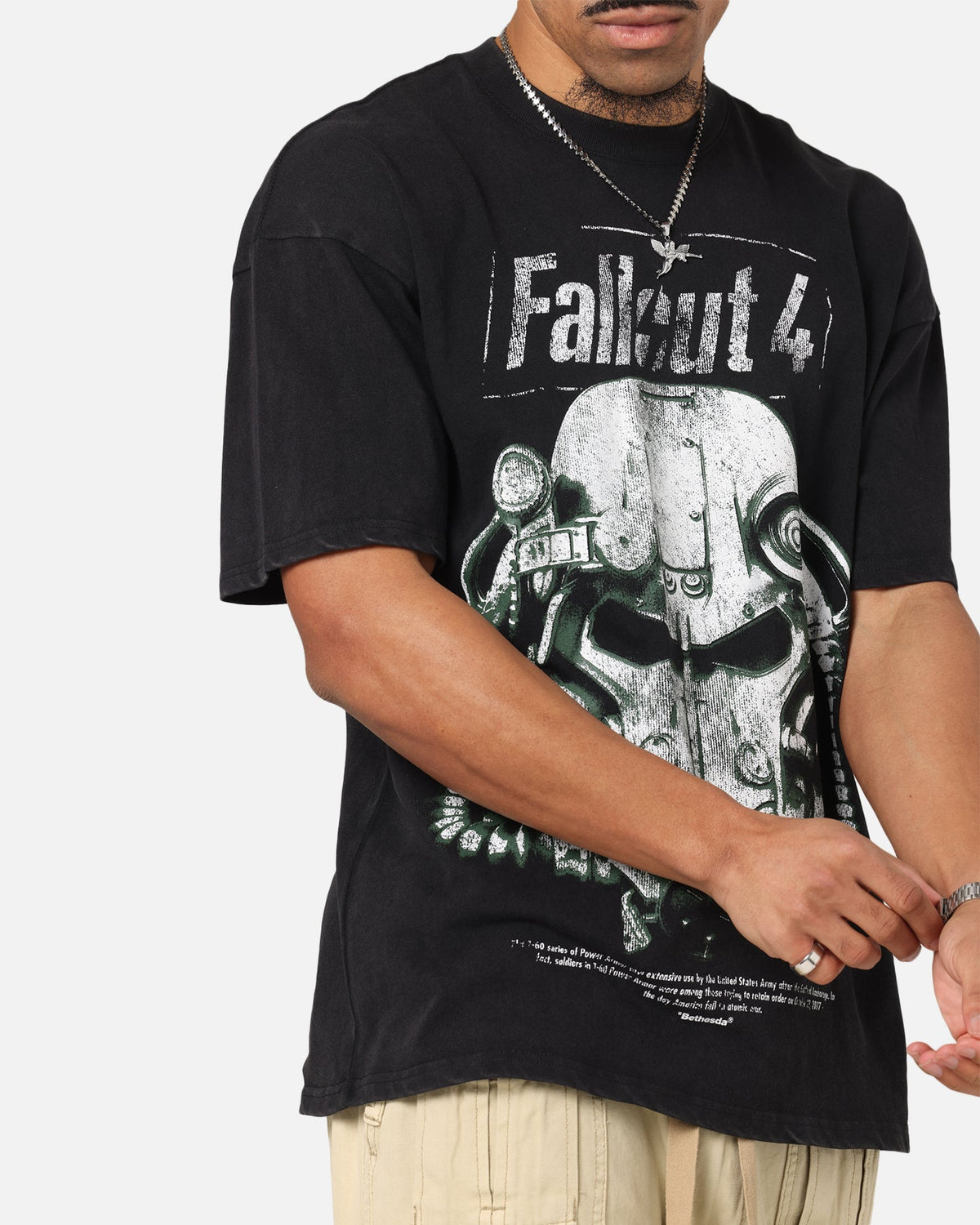 73Studio X Fallout '15 Fallout 4 Vintage T-Shirt Black Acidwash