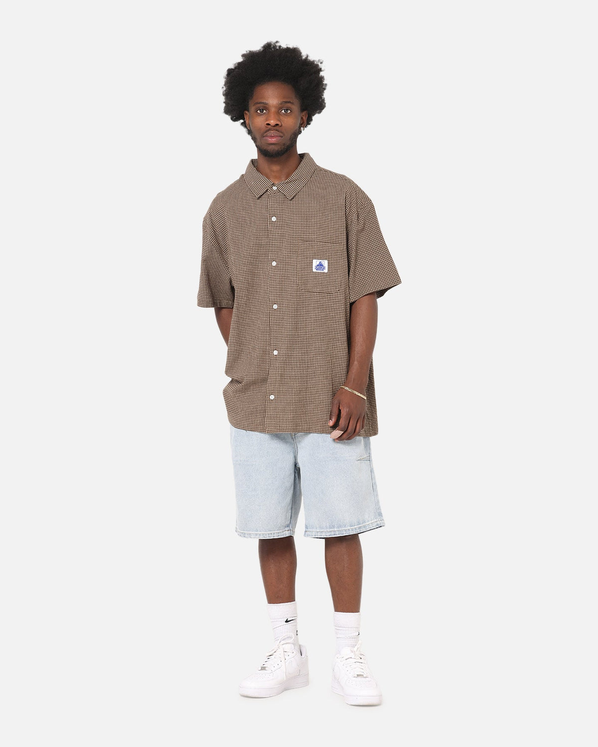 X-Large Liam Button Up Shirt Brown