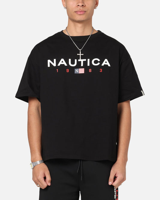 Nautica Letter Logo T-Shirt Black