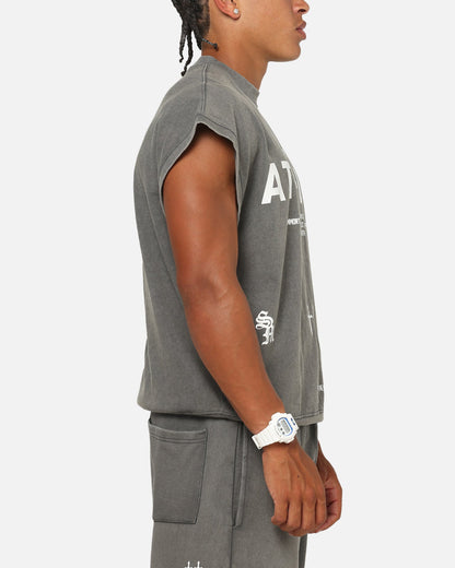 Saint Morta Athletc Cut Off Sweat T-Shirt Washed Charcoal