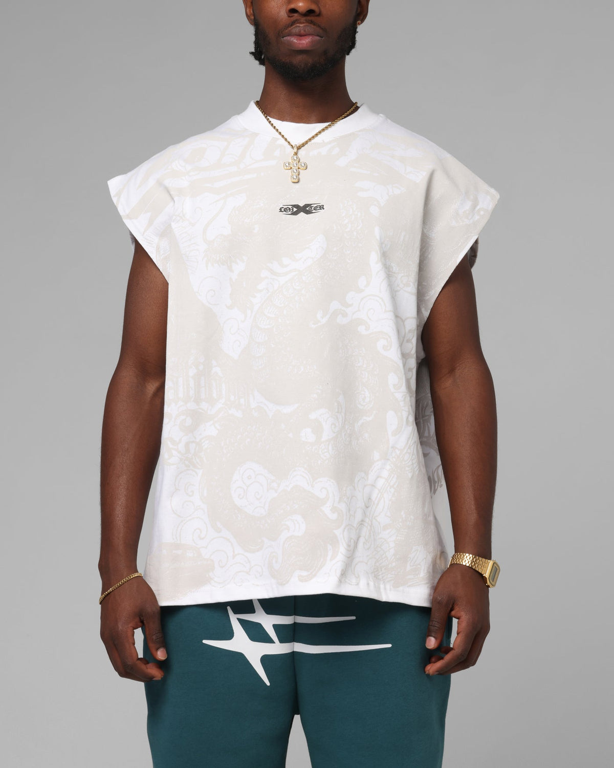 Loiter Sketch Book Muscle T-Shirt White