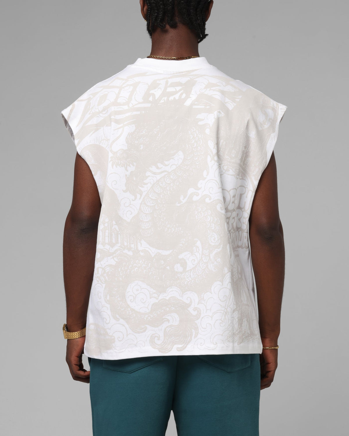 Loiter Sketch Book Muscle T-Shirt White