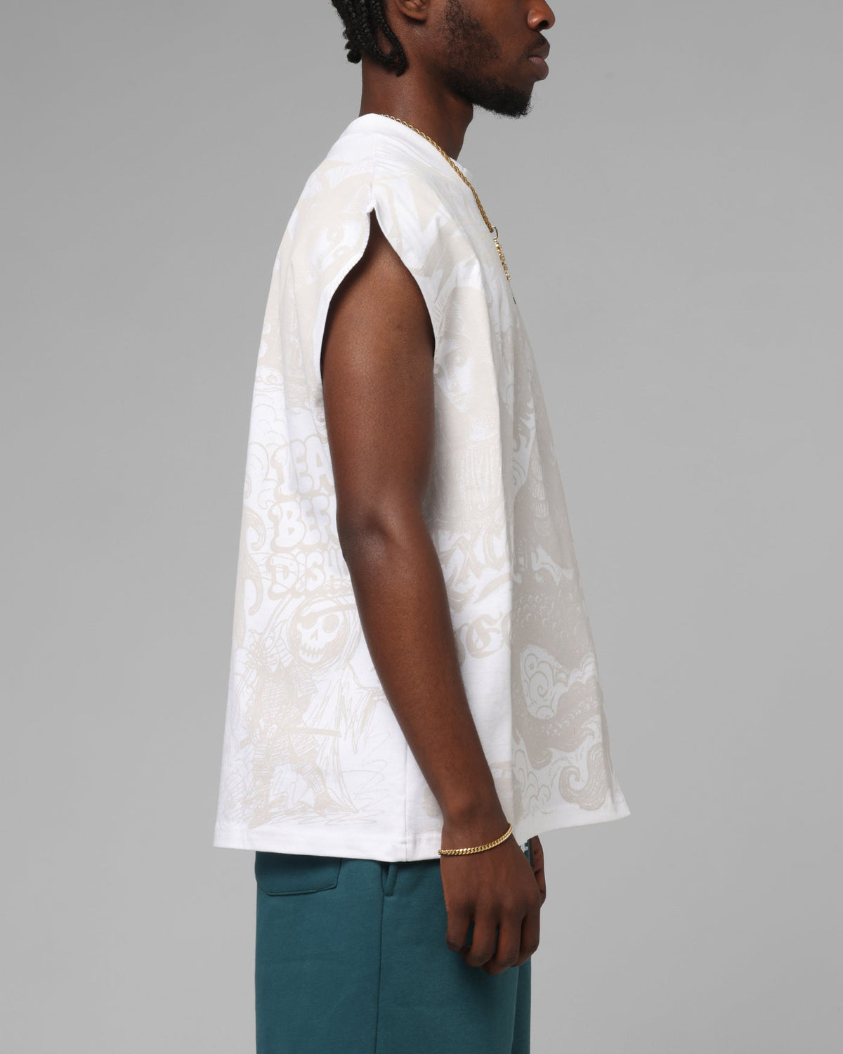 Loiter Sketch Book Muscle T-Shirt White