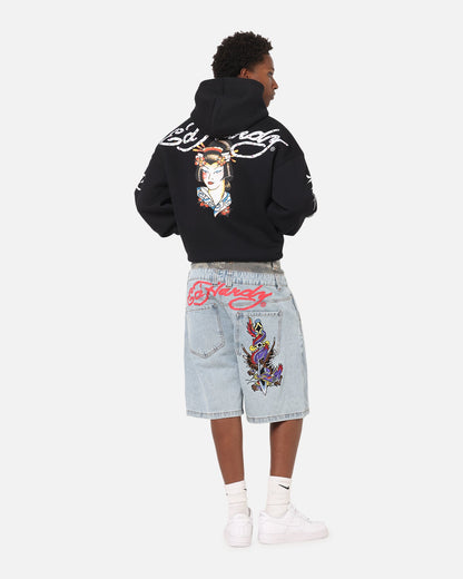 Ed Hardy Geisha Rhinestone Hoodie Black/Multi