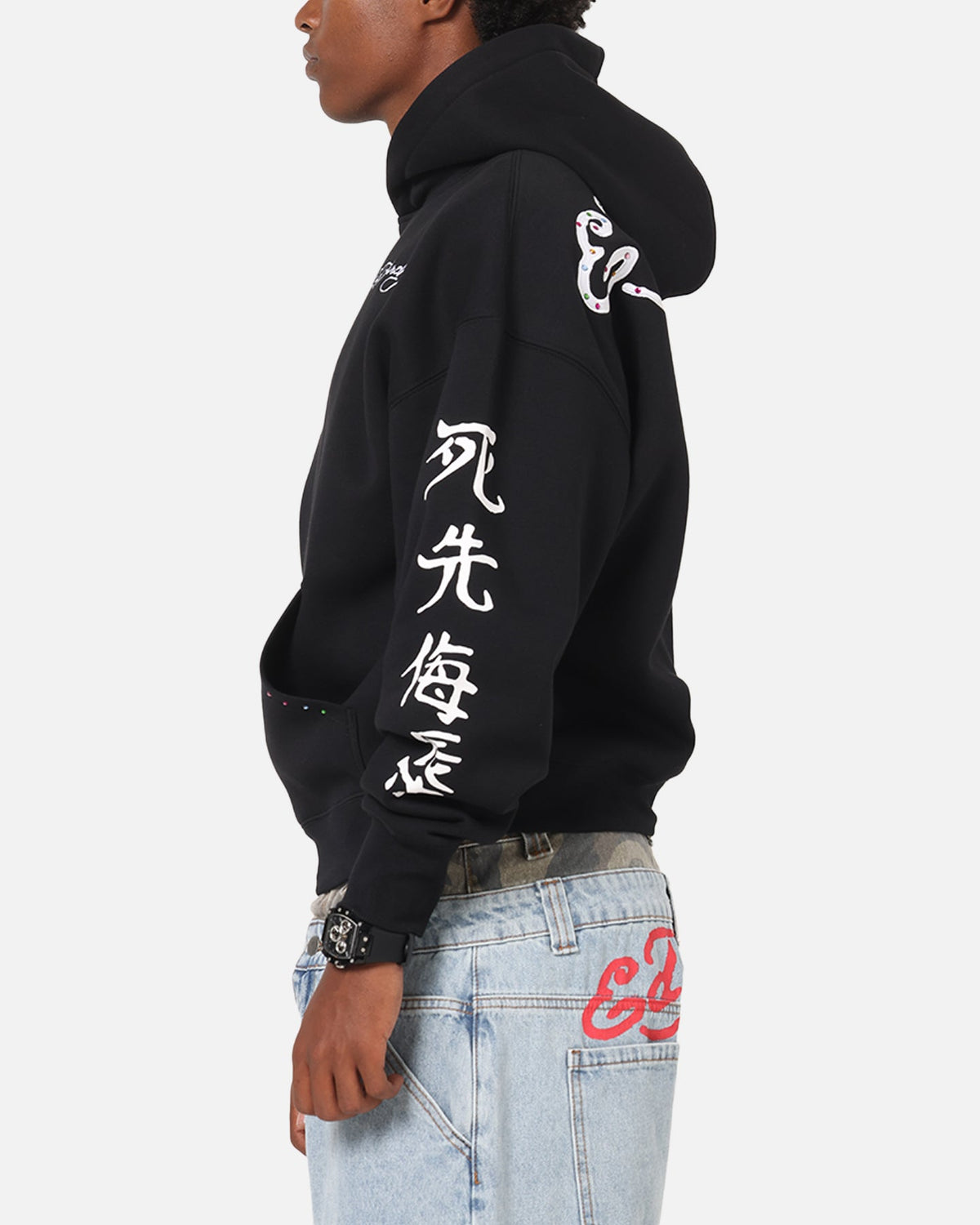 Ed Hardy Geisha Rhinestone Hoodie Black/Multi