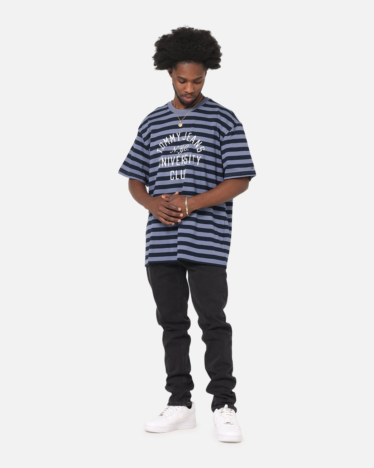 Tommy Jeans Relax Stripe Graphic T-Shirt Dark Night Navy