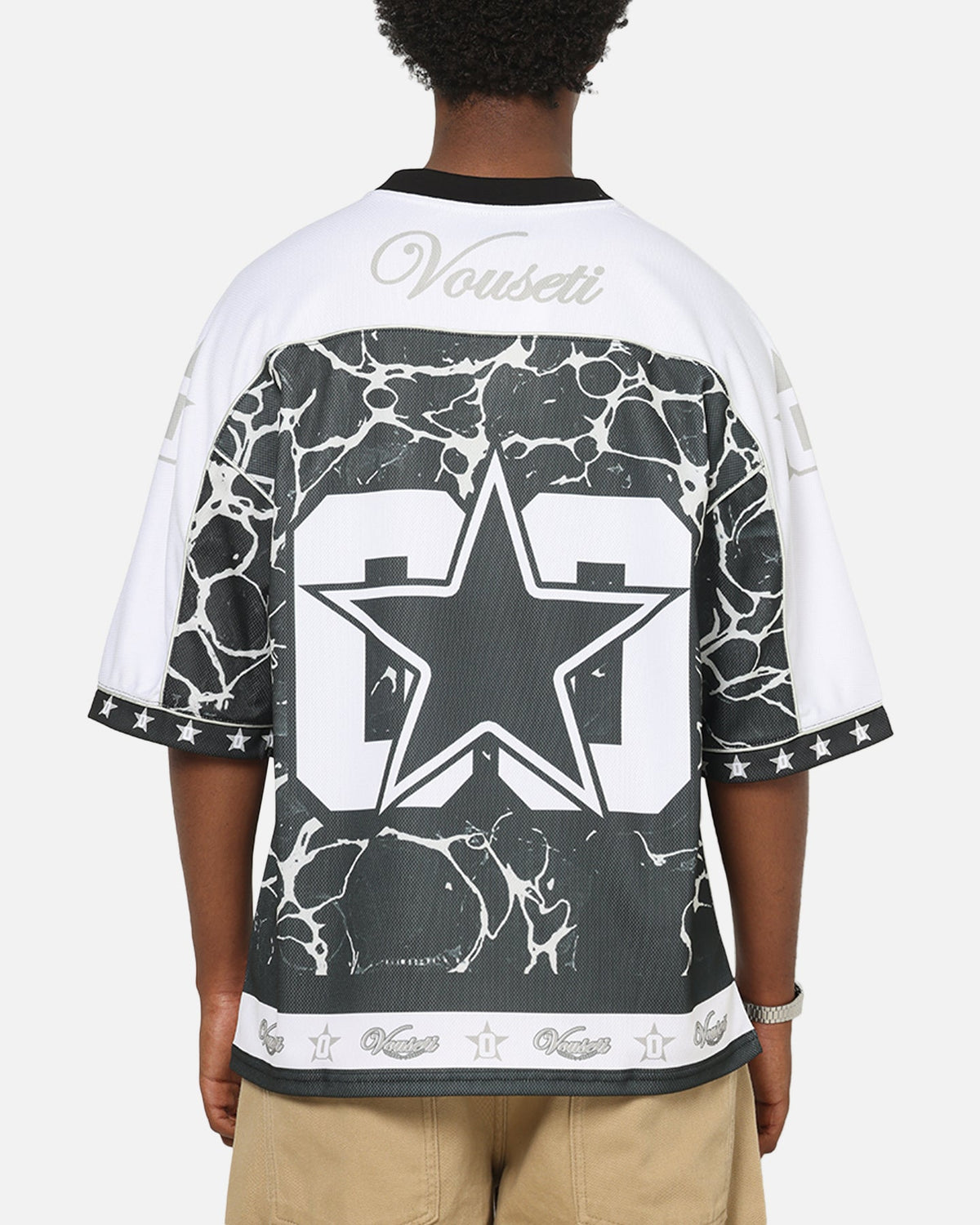 Vouseti V-Neck Football Jersey Black