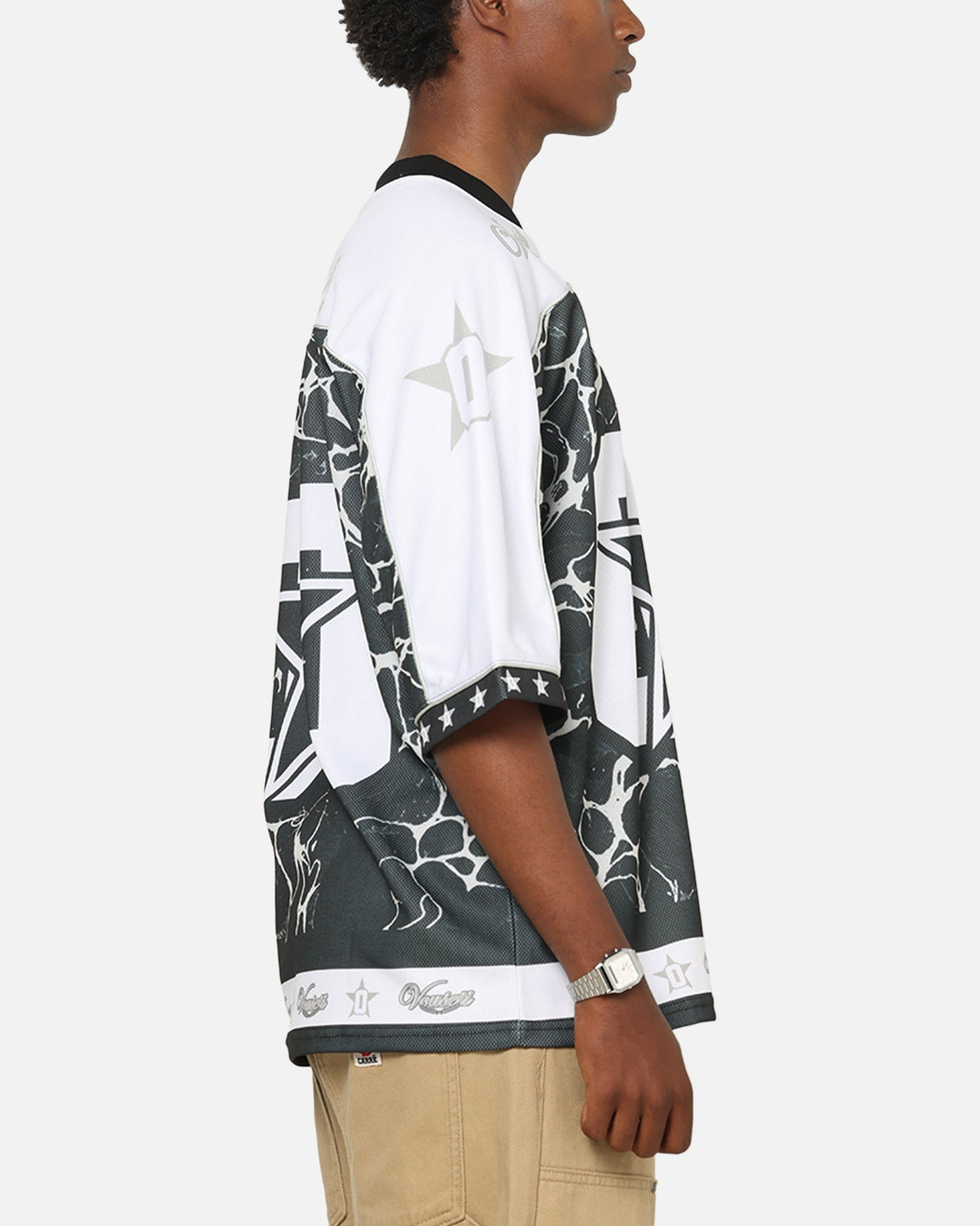 Vouseti V-Neck Football Jersey Black