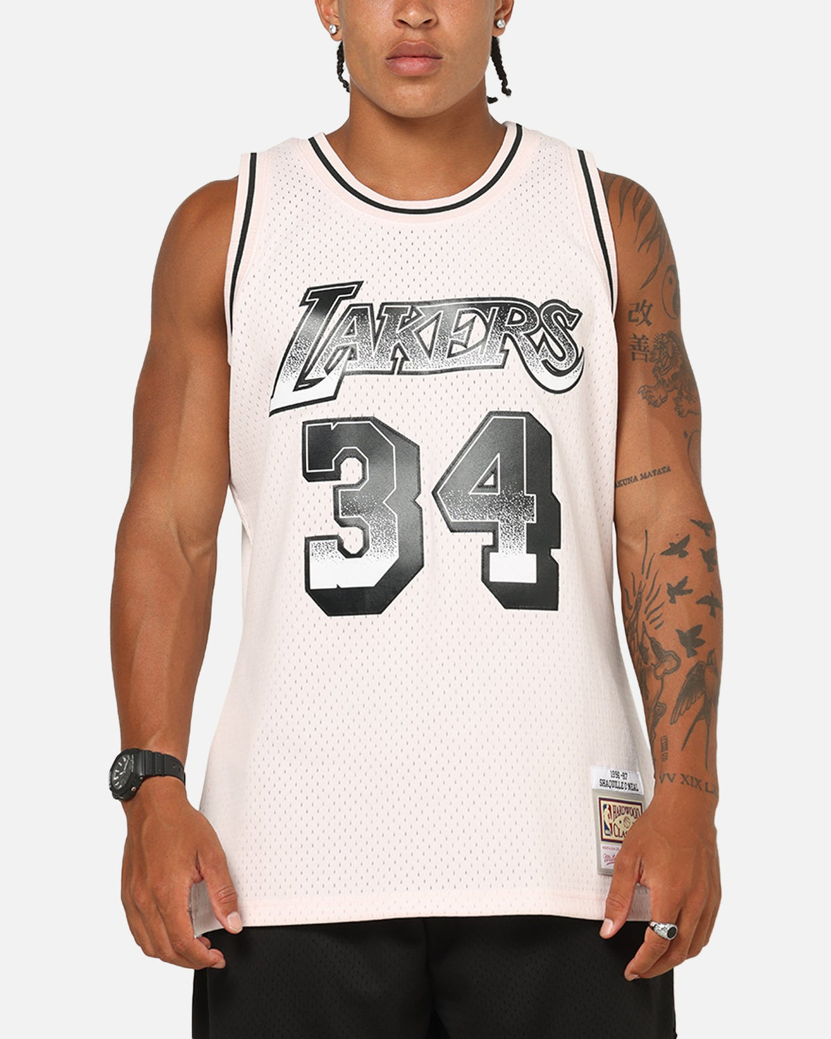Mitchell & Ness Los Angeles Lakers Shaquille O'Neal LA Champ Swing Jersey Pink