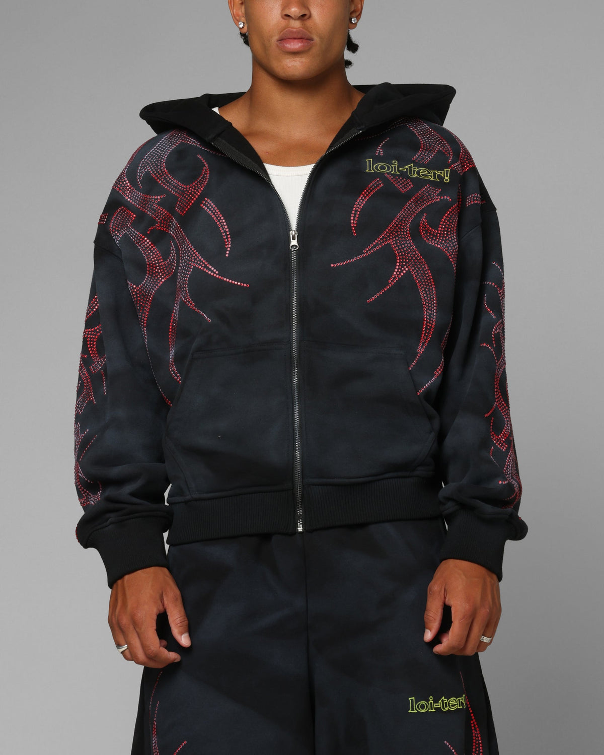 Loiter X Yu-Gi-Oh! Slifer Sky Dragon Zip Hoodie Black Wash