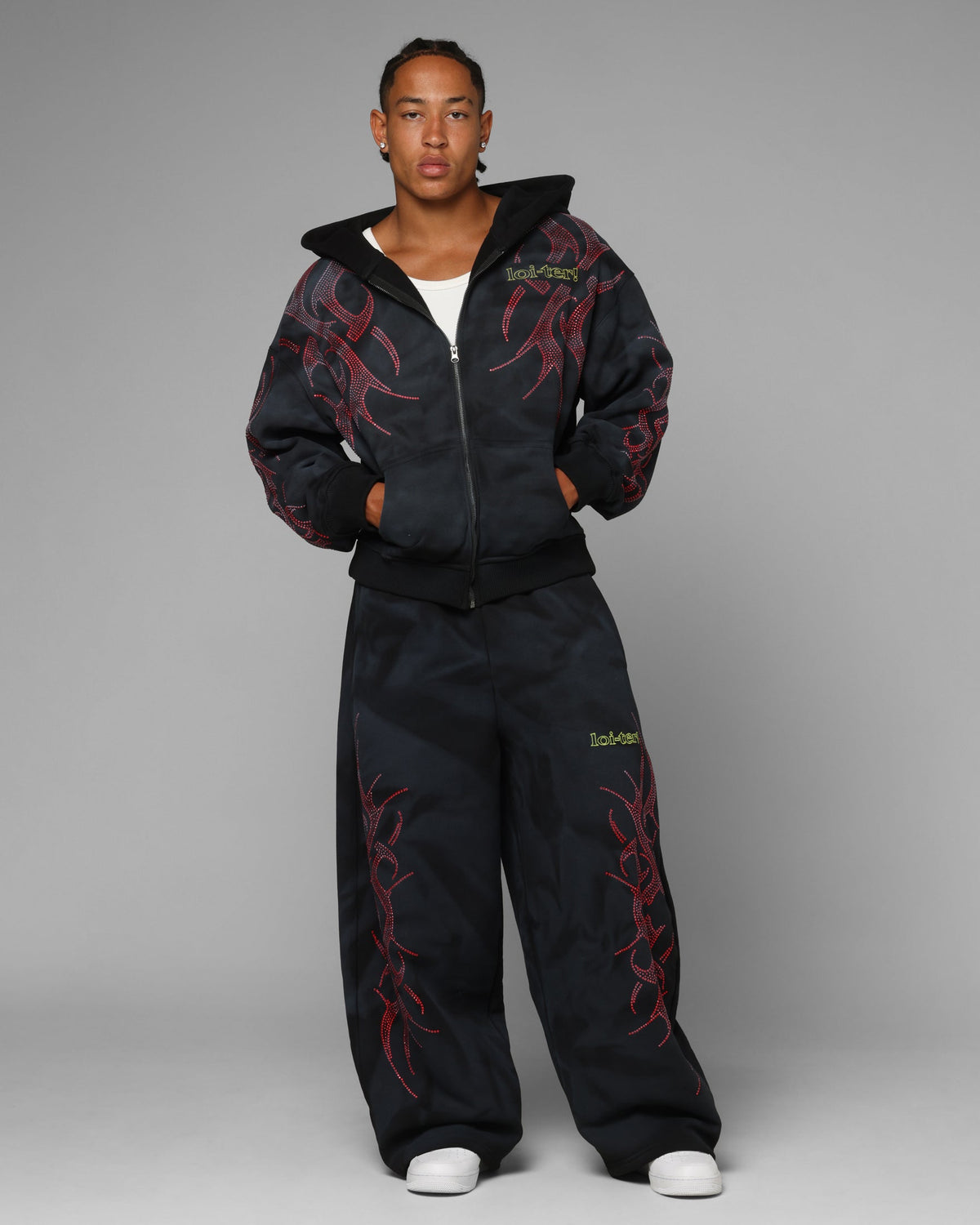 Loiter X Yu-Gi-Oh! Slifer Sky Dragon Zip Hoodie Black Wash