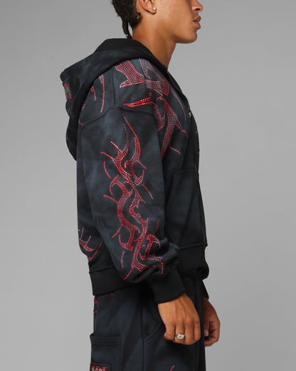 Loiter X Yu-Gi-Oh! Slifer Sky Dragon Zip Hoodie Black Wash