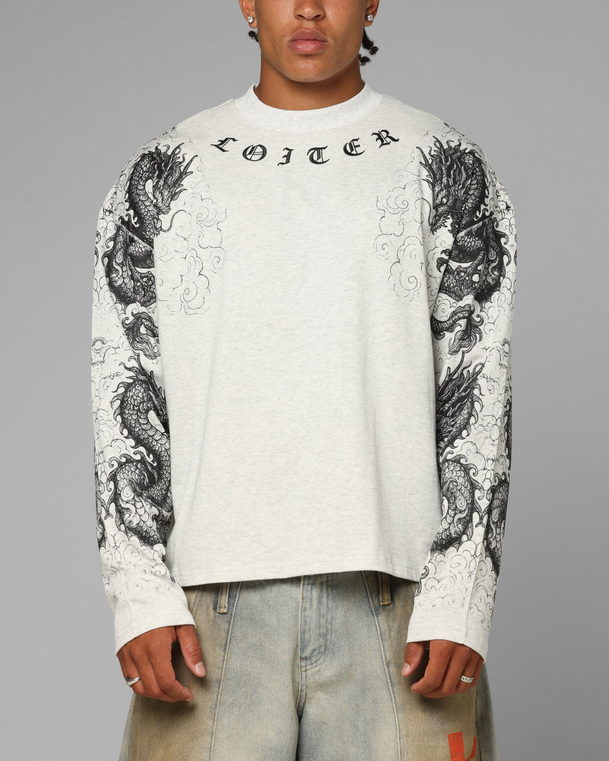 Loiter Dragon Tattoo Long Sleeve T-Shirt White
