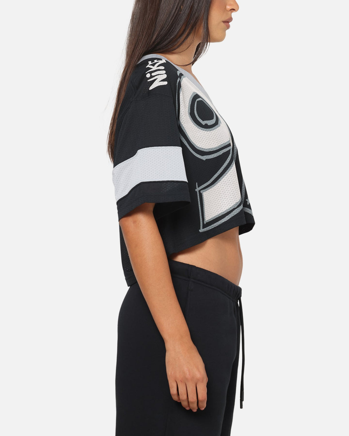 Nike Women's Sportswear Cropped Jersey Black/Grey