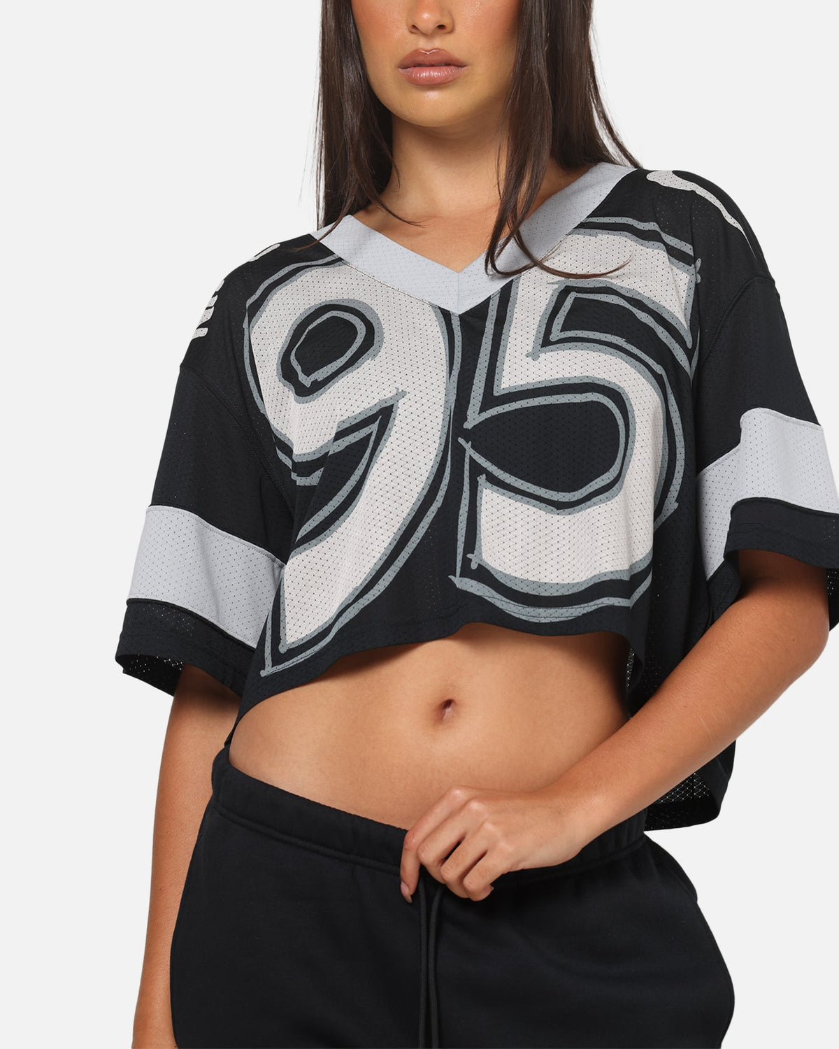 Nike Women's Sportswear Cropped Jersey Black/Grey