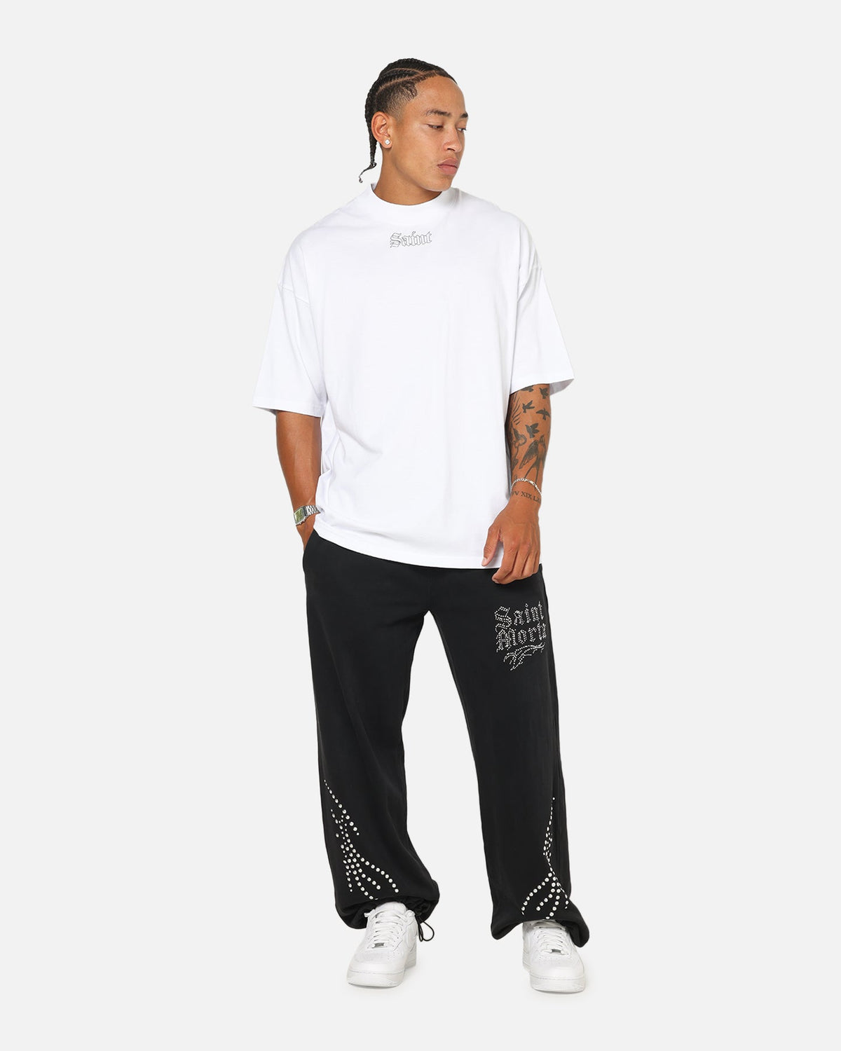 Saint Morta Vigil Mock Neck T-Shirt White