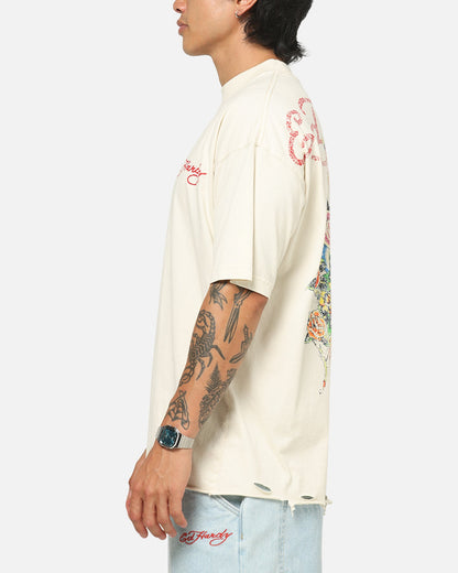 Ed Hardy Venom Rose T-Shirt Washed White