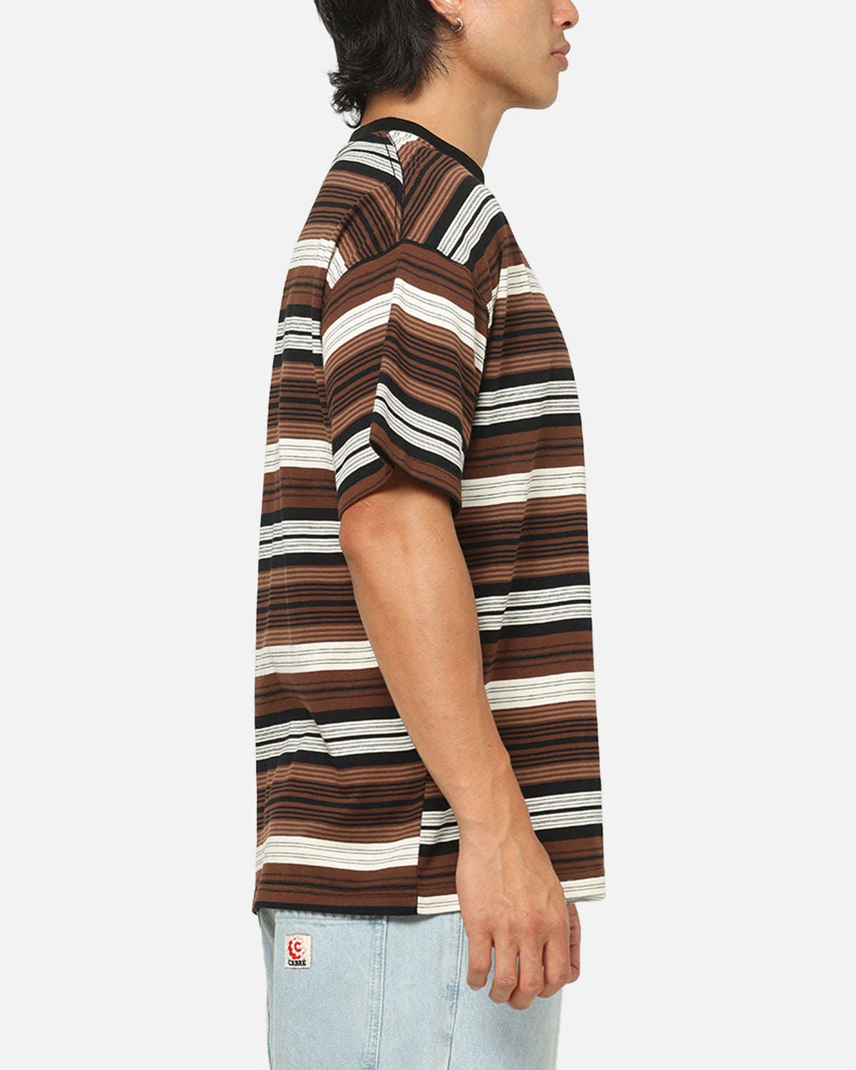 Carre Striped Pocket T-Shirt Brown Stripe
