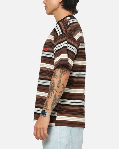Carre Striped Pocket T-Shirt Brown Stripe