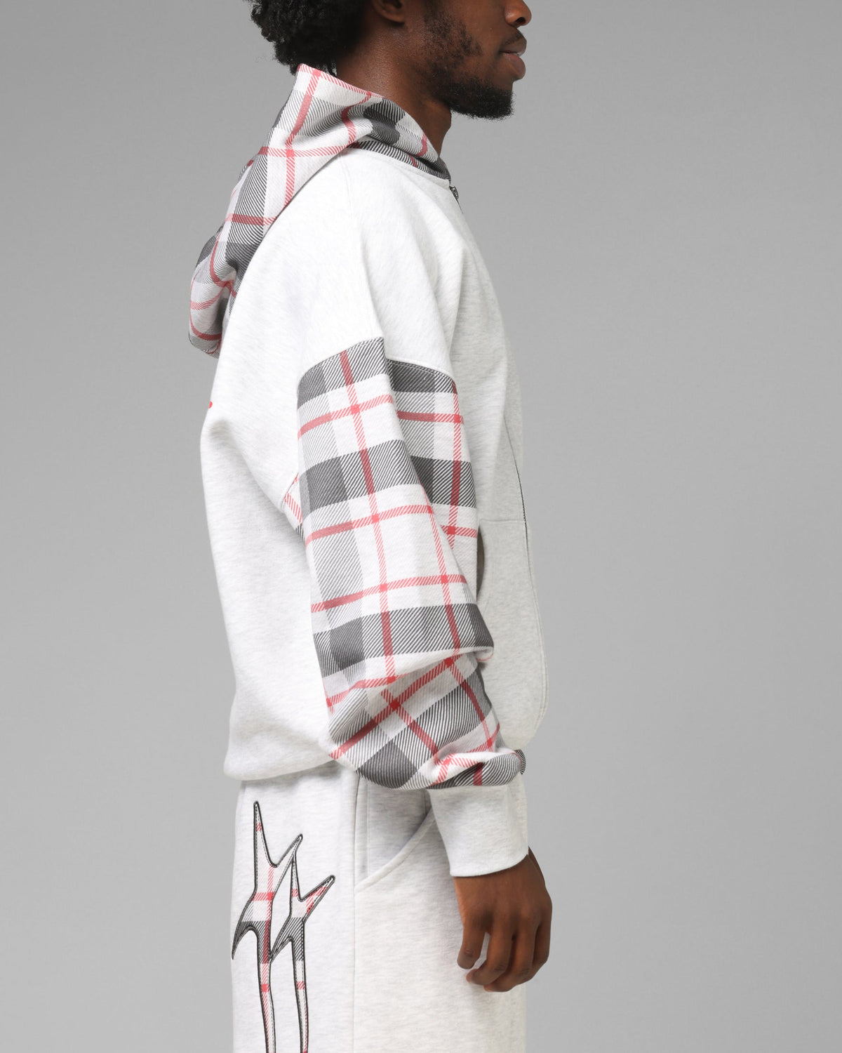 Loiter Ultra Hybrid Zip Hoodie Off White/Red