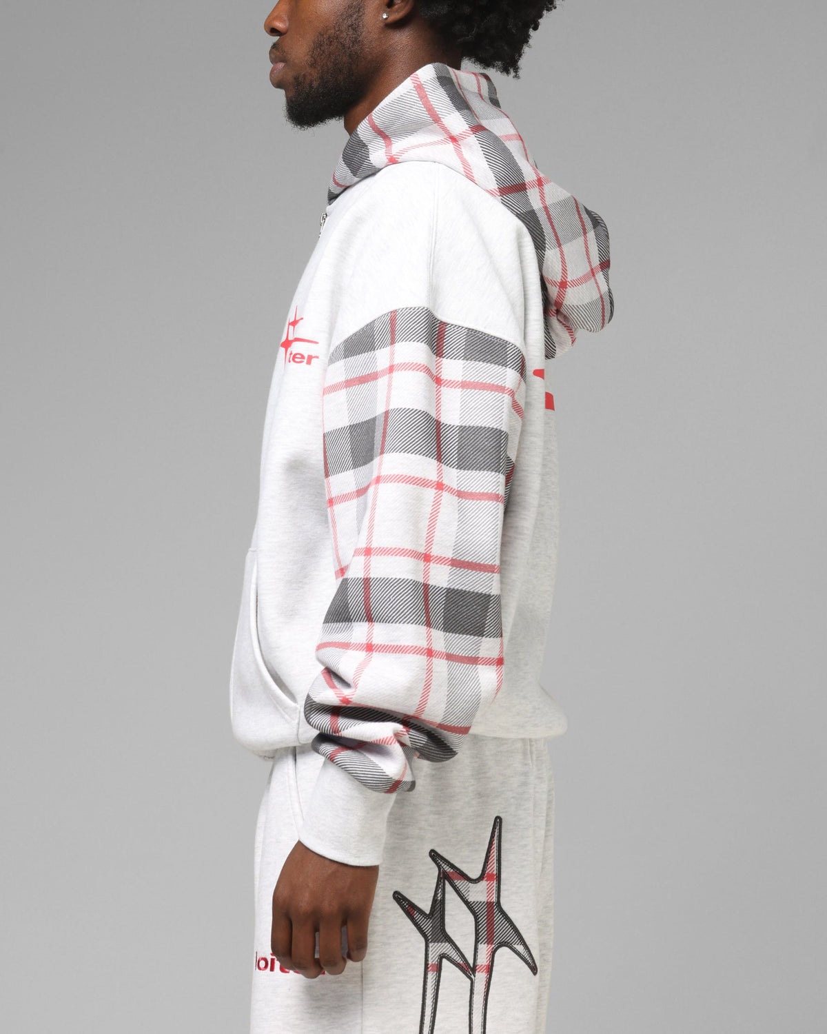 Loiter Ultra Hybrid Zip Hoodie Off White/Red