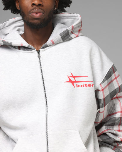 Loiter Ultra Hybrid Zip Hoodie Off White/Red