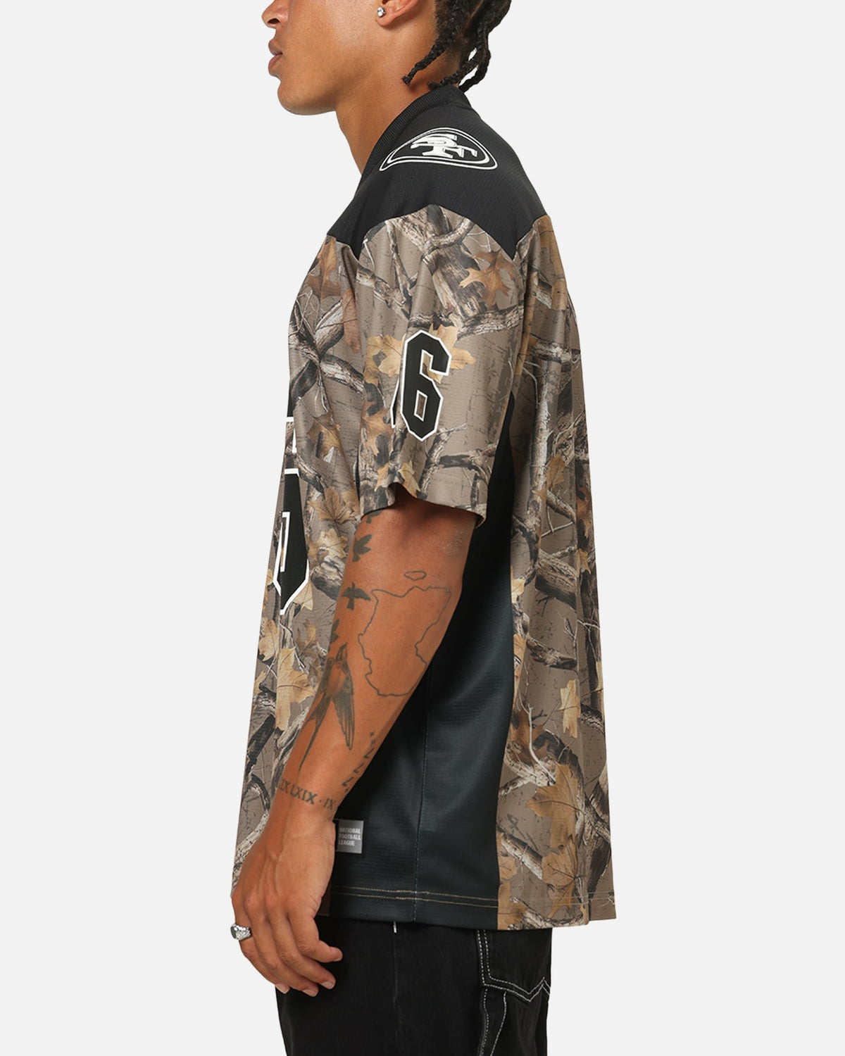 Majestic Athletic San Francisco 49ers Mesh Oversized T-Shirt Khaki Forest Camo