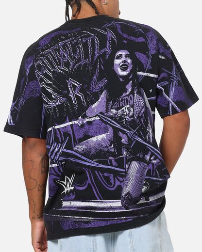 73Studio X WWE Rhea Ripley All Over Print T-Shirt Black Wash