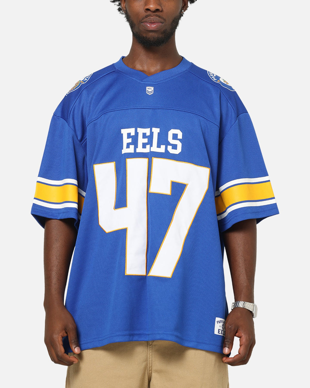 Bleacher Athletic Parramatta Eels NRL Gridiron Mesh Jersey Official Team Color