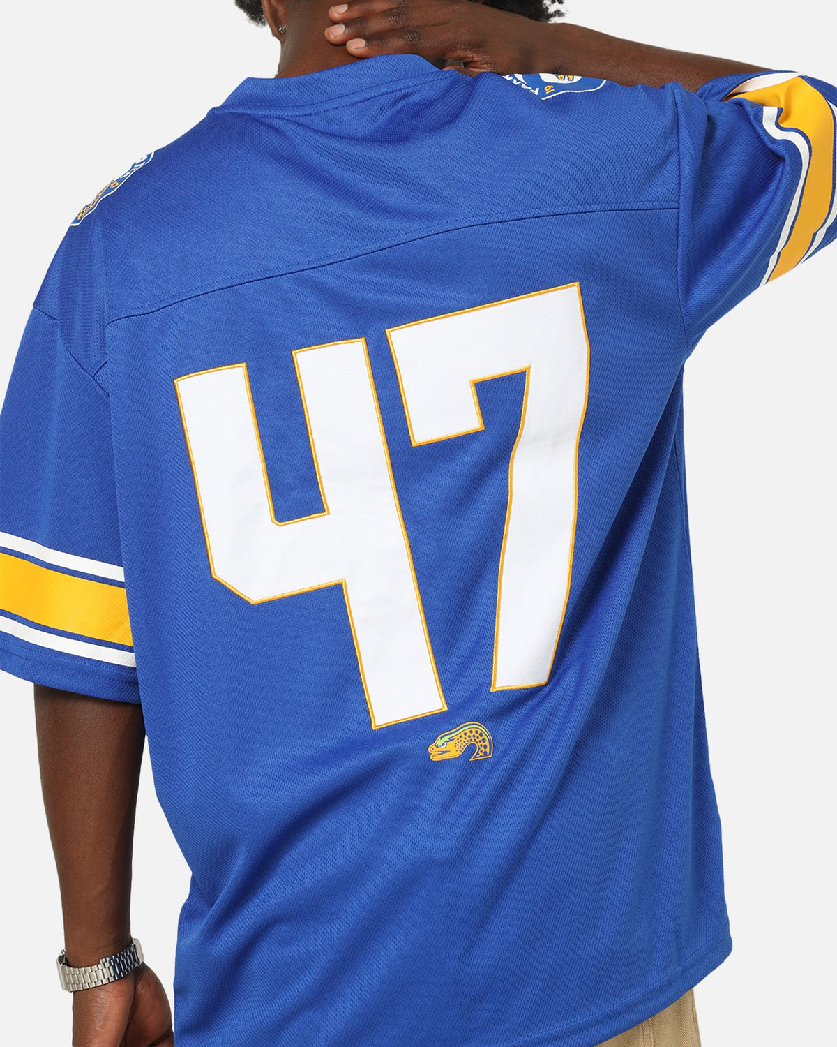 Bleacher Athletic Parramatta Eels NRL Gridiron Mesh Jersey Official Team Color