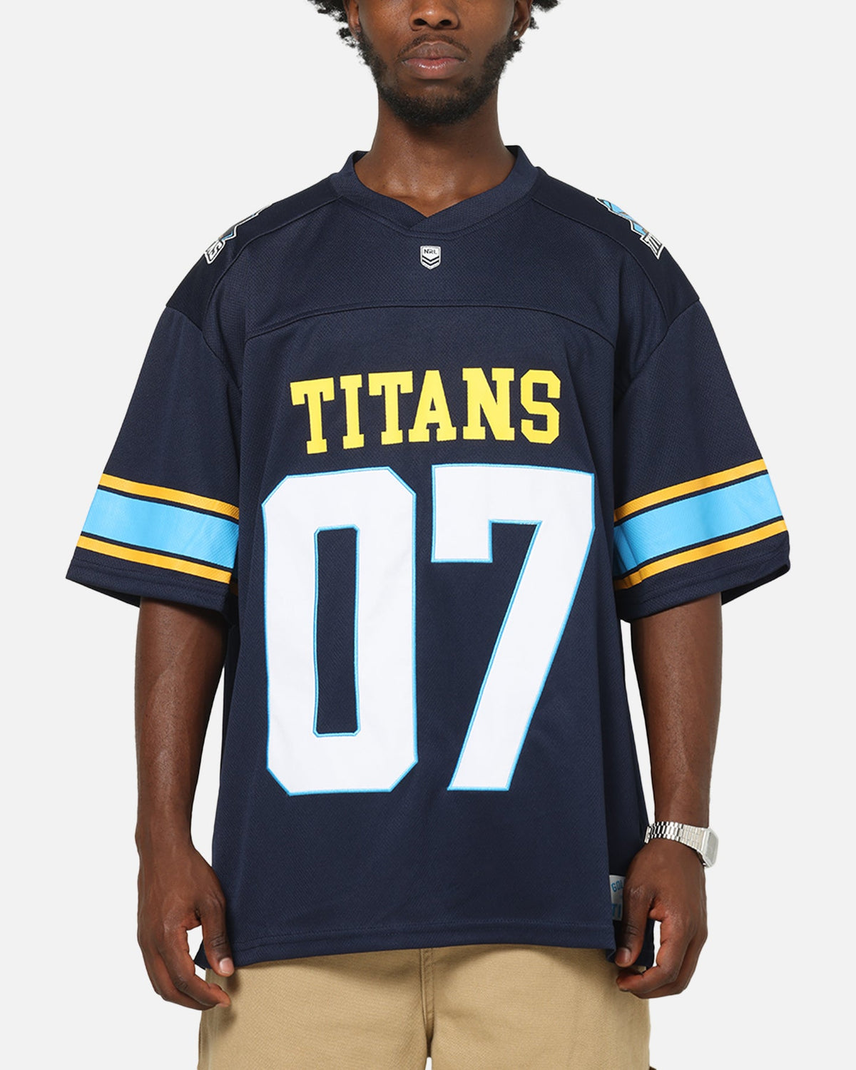 Bleacher Athletic Gold Coast Titans NRL Gridiron Mesh Jersey Official Team Color