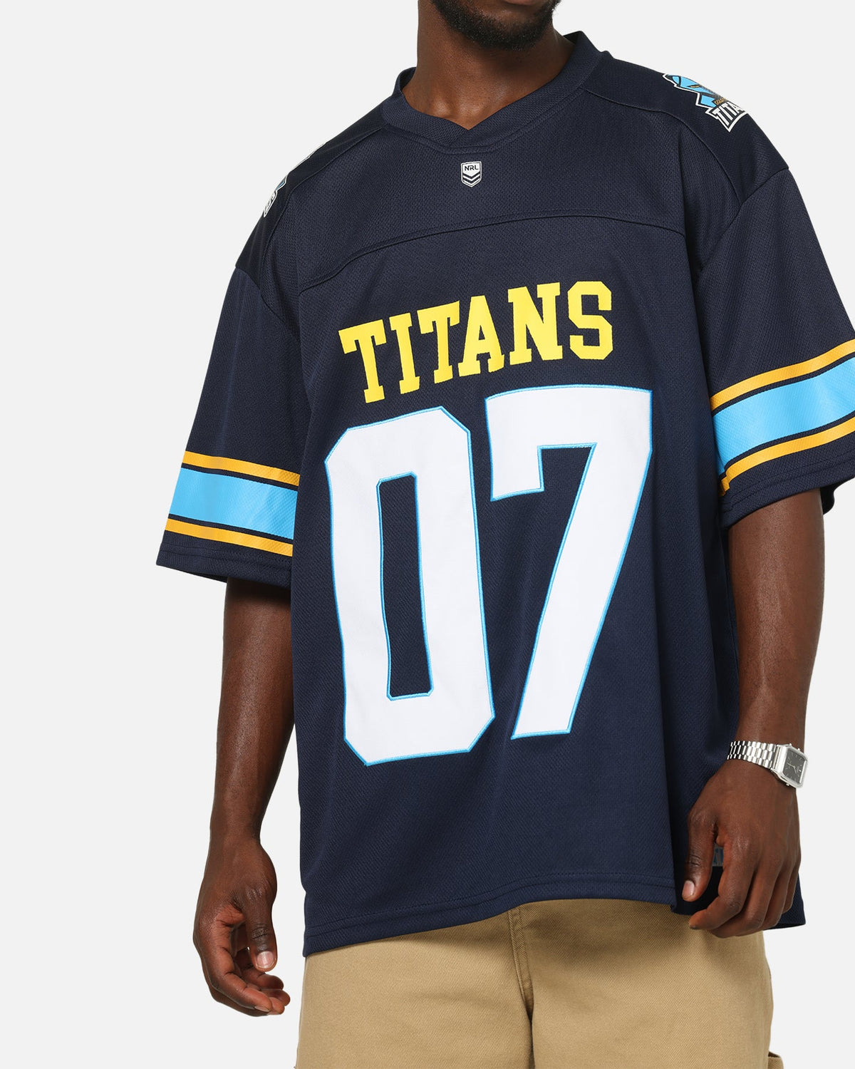 Bleacher Athletic Gold Coast Titans NRL Gridiron Mesh Jersey Official Team Color