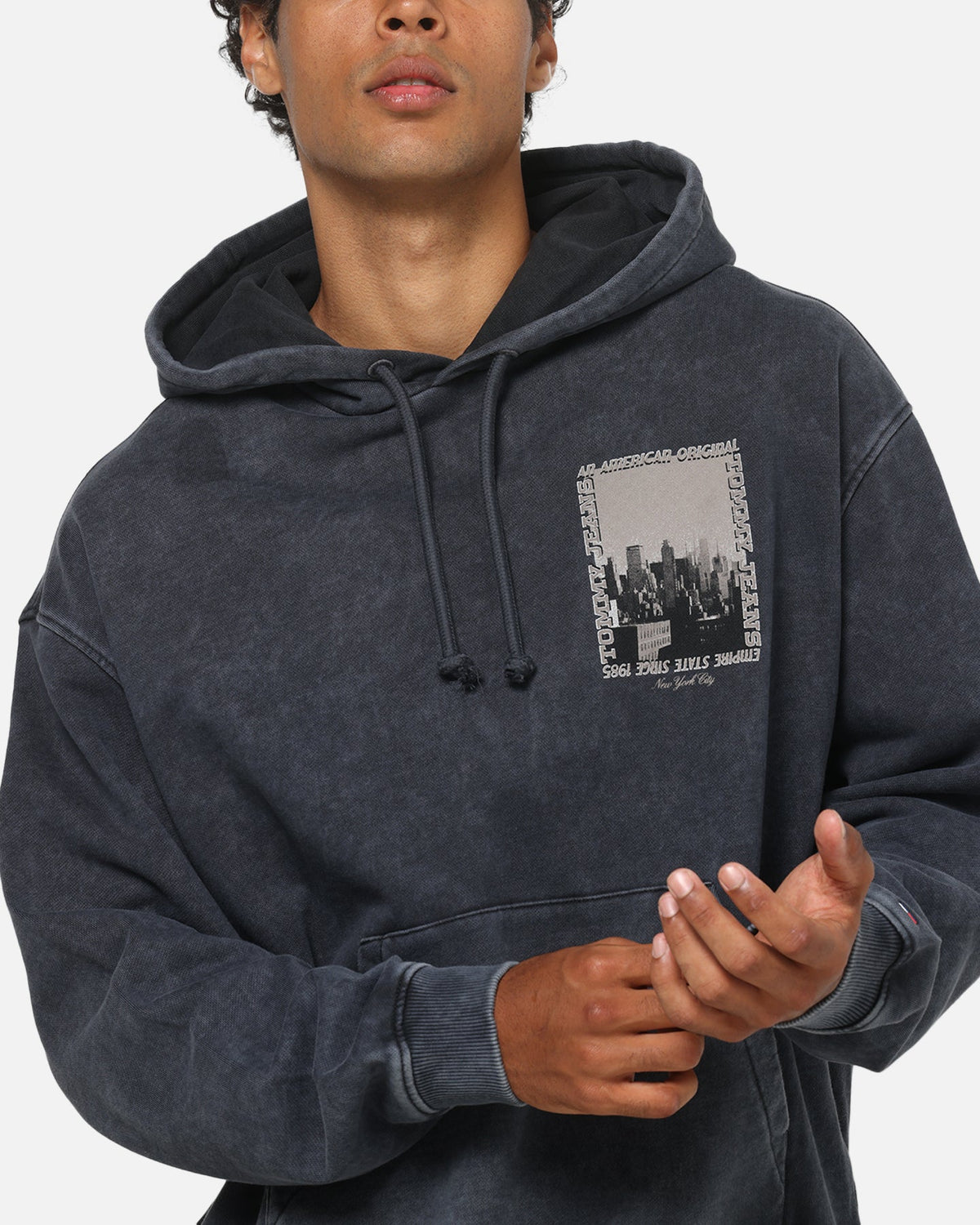 Tommy Jeans Washed Photo City Hoodie Black