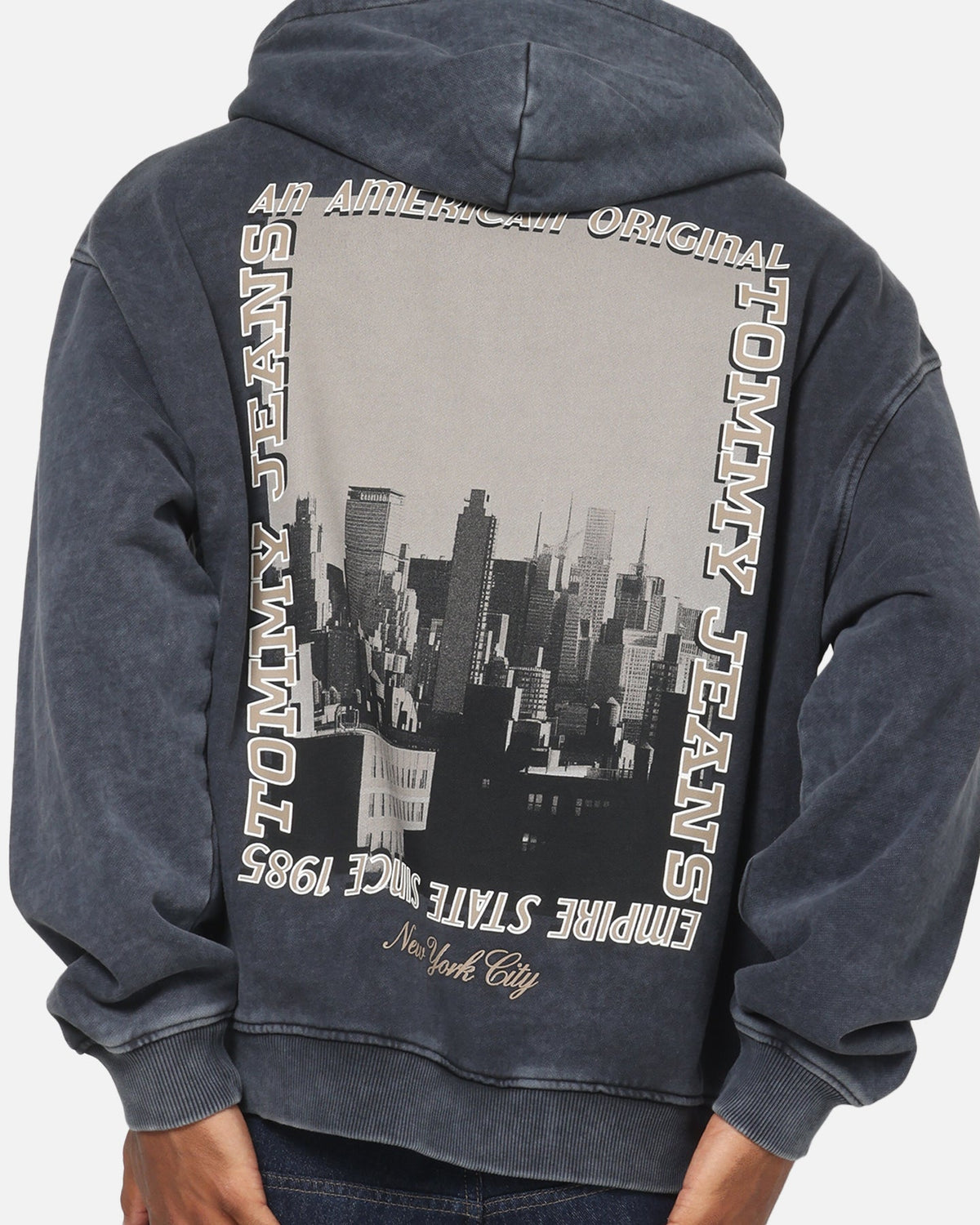 Tommy Jeans Washed Photo City Hoodie Black