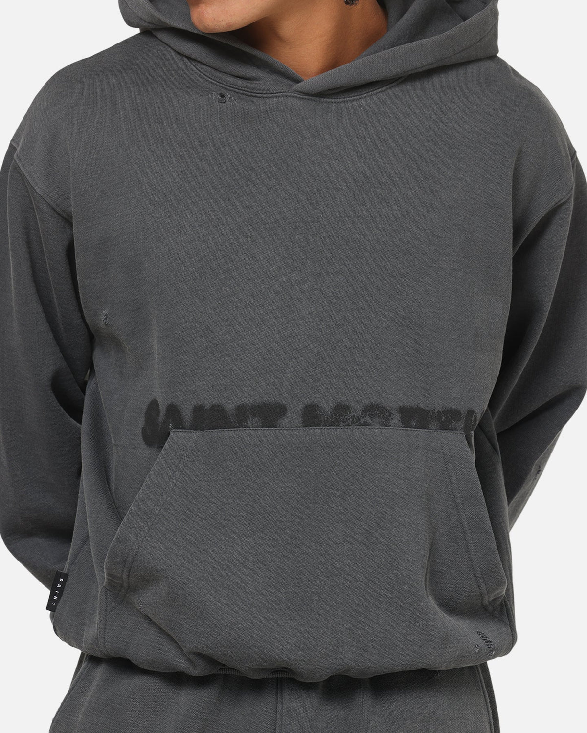 Saint Morta Apocalypse Boxy Hoodie Washed Charcoal