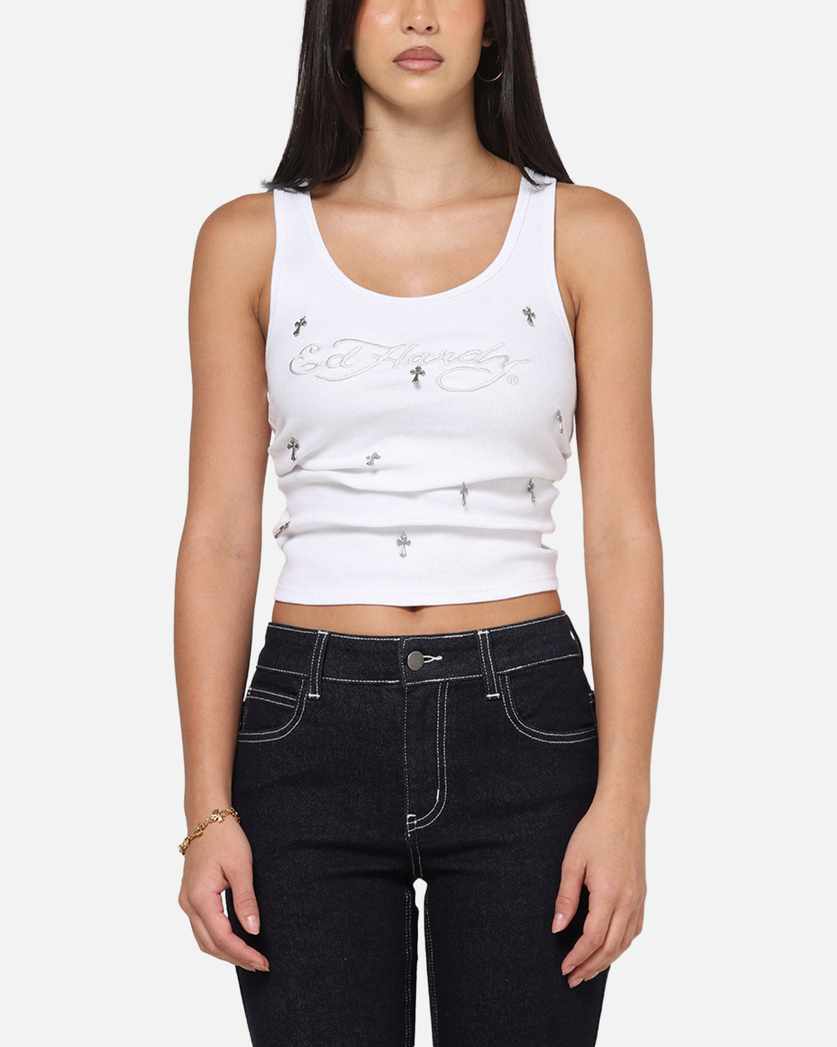 Ed Hardy Women's Eternal Tank White