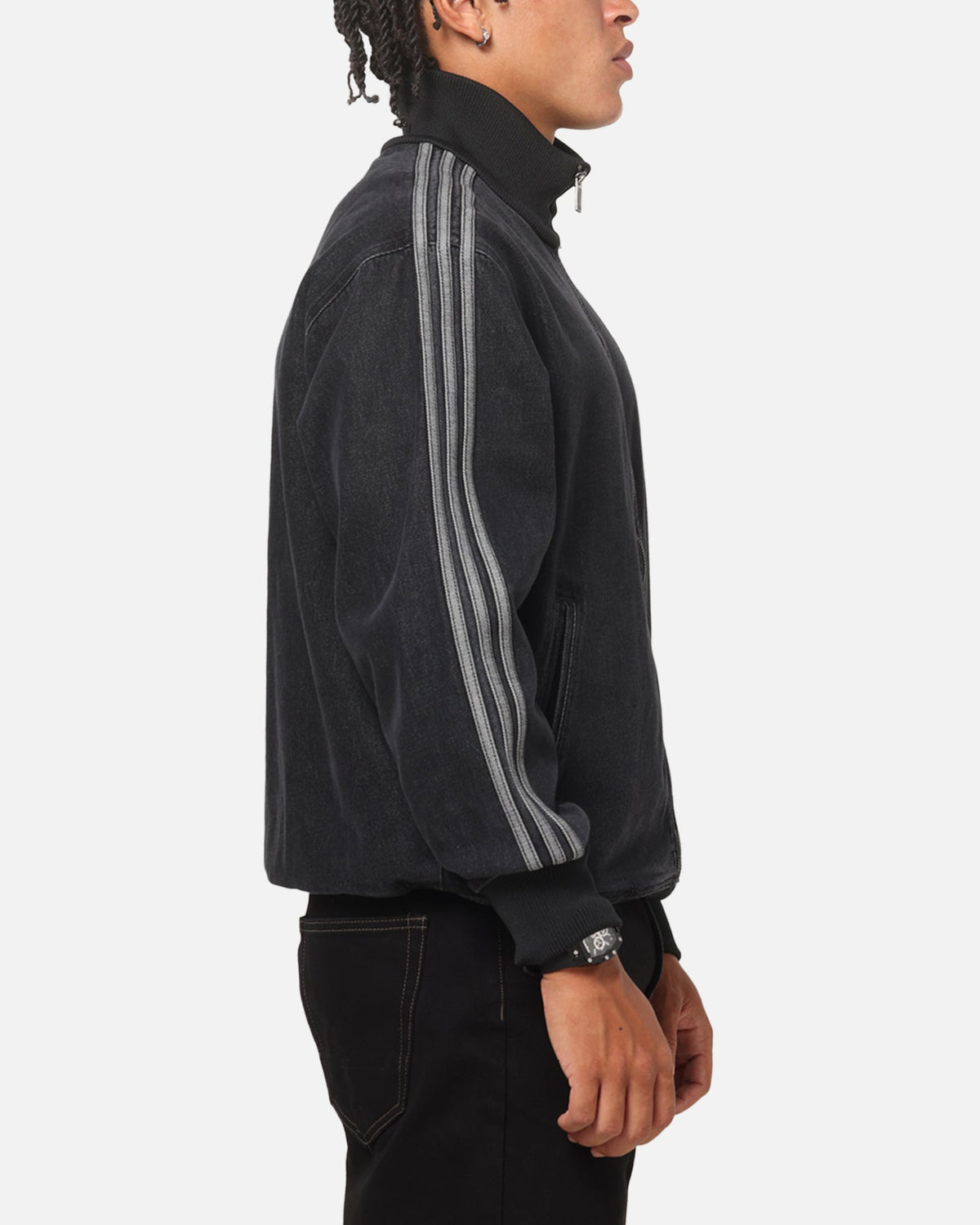 Adidas Adicolor Denim Firebird Track Top Black Denim