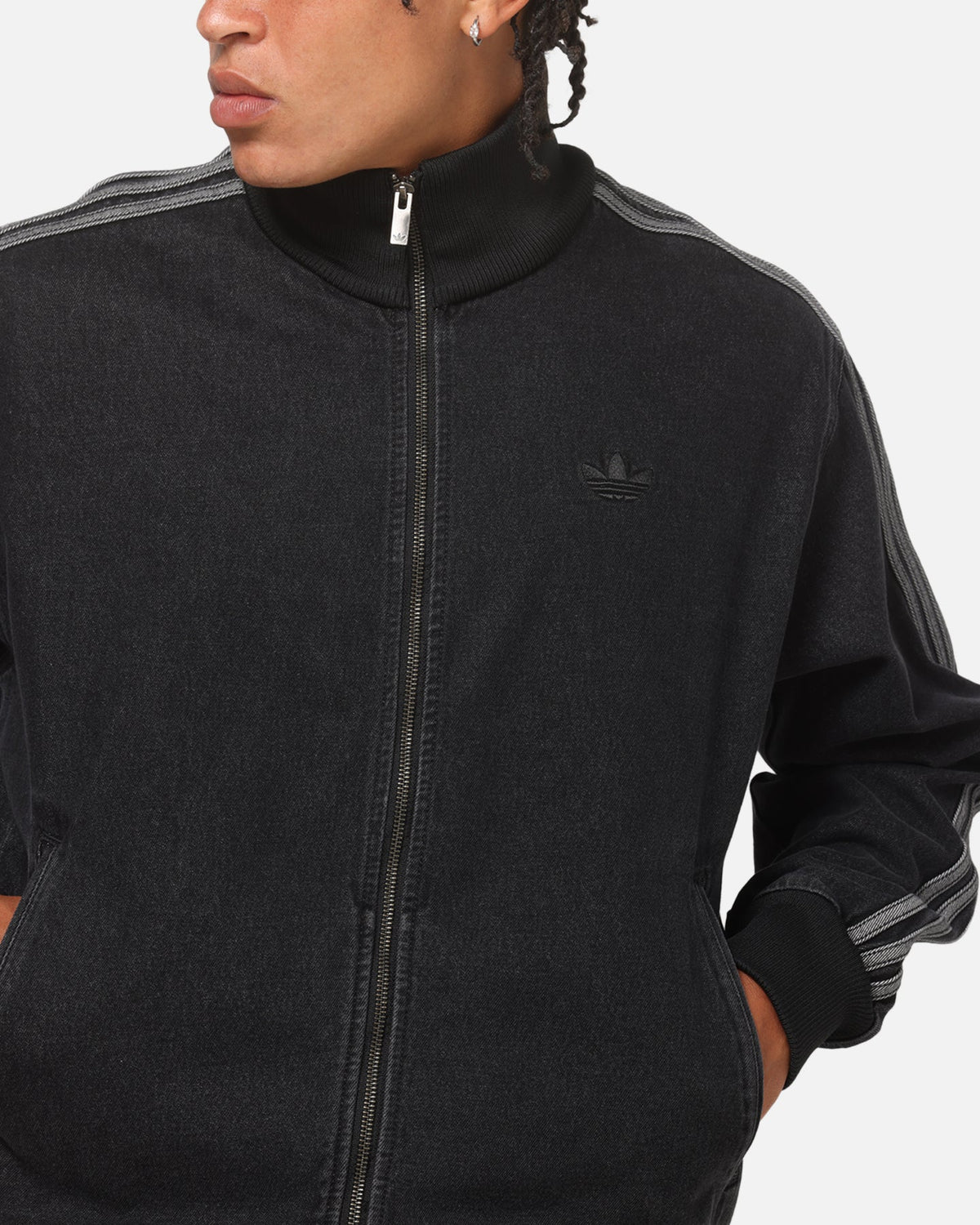 Adidas Adicolor Denim Firebird Track Top Black Denim