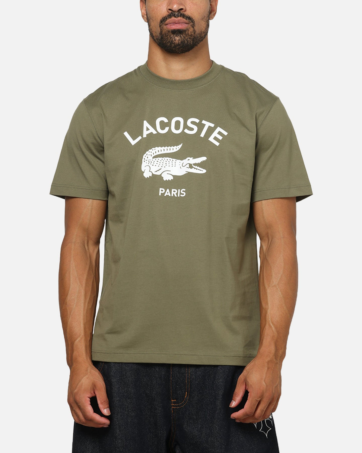 Lacoste Soft Branding Croc Logo T-Shirt Olive