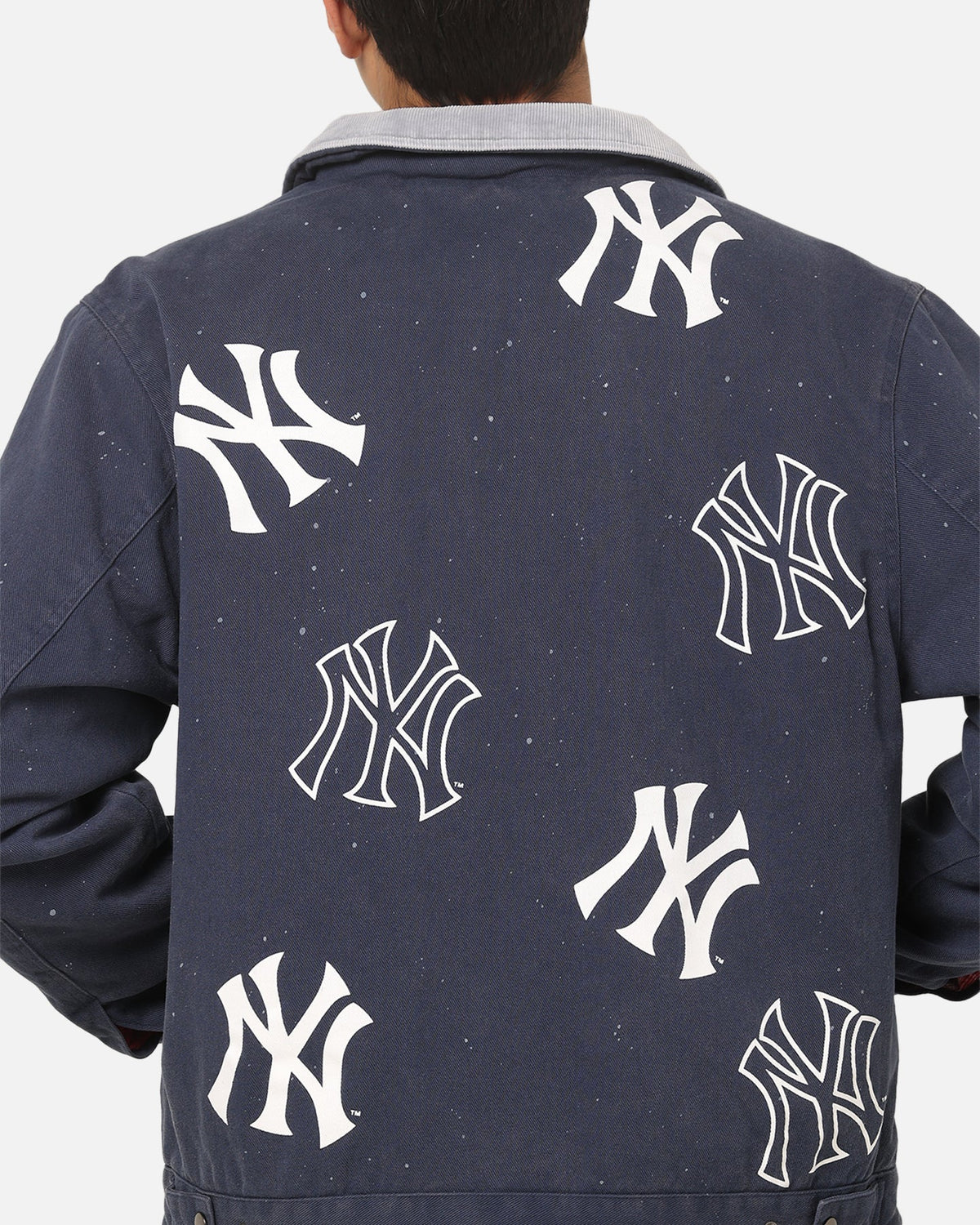 Majestic Athletic New York Yankees Paint Splat Carpenter Jacket Indigo