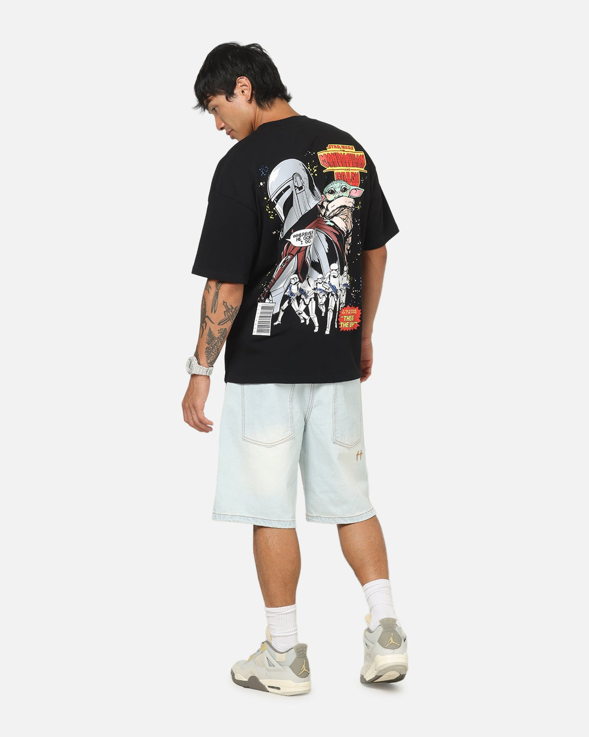 73Studio Star Wars Mando And Grogu Comic T-Shirt Black
