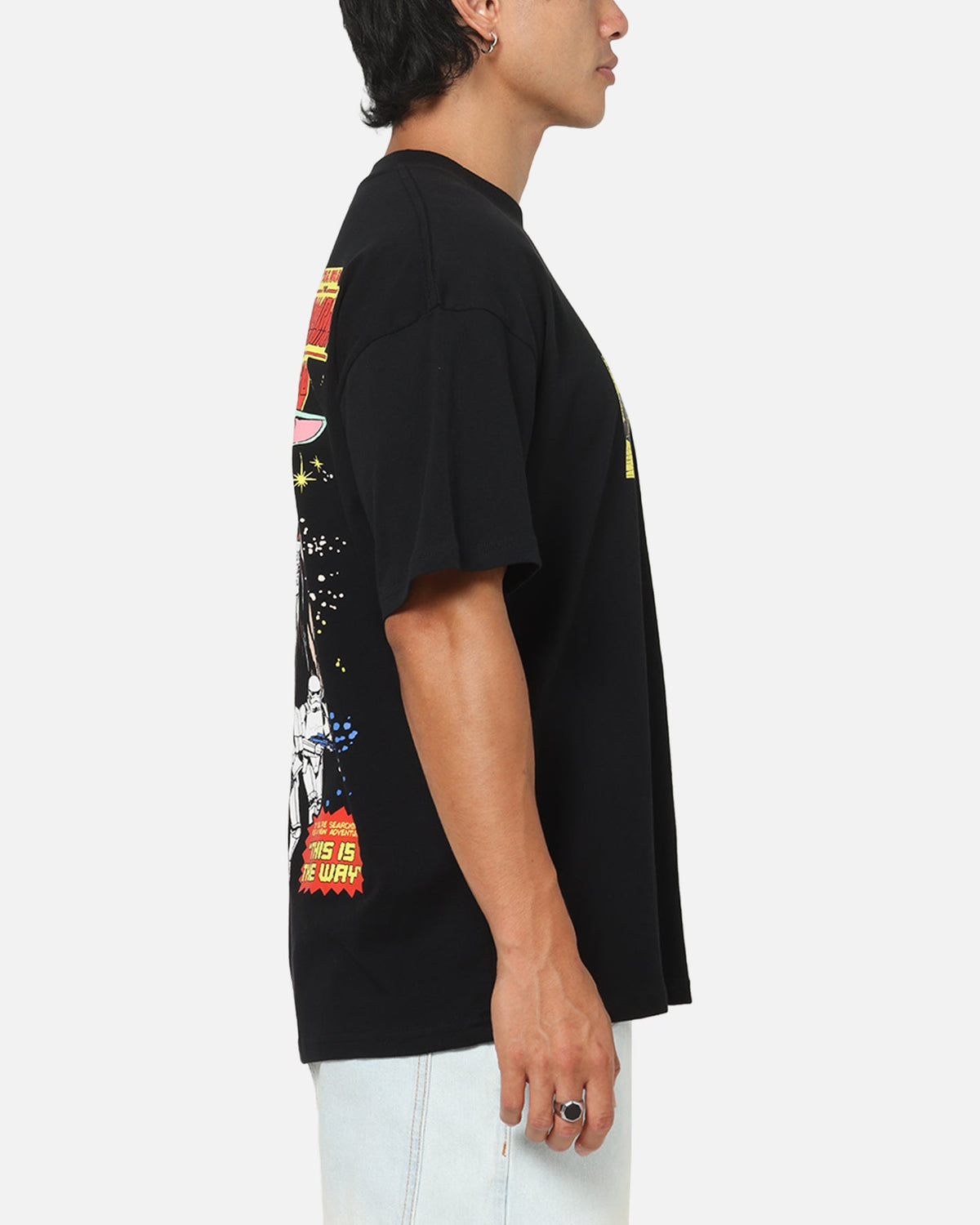 73Studio Star Wars Mando And Grogu Comic T-Shirt Black