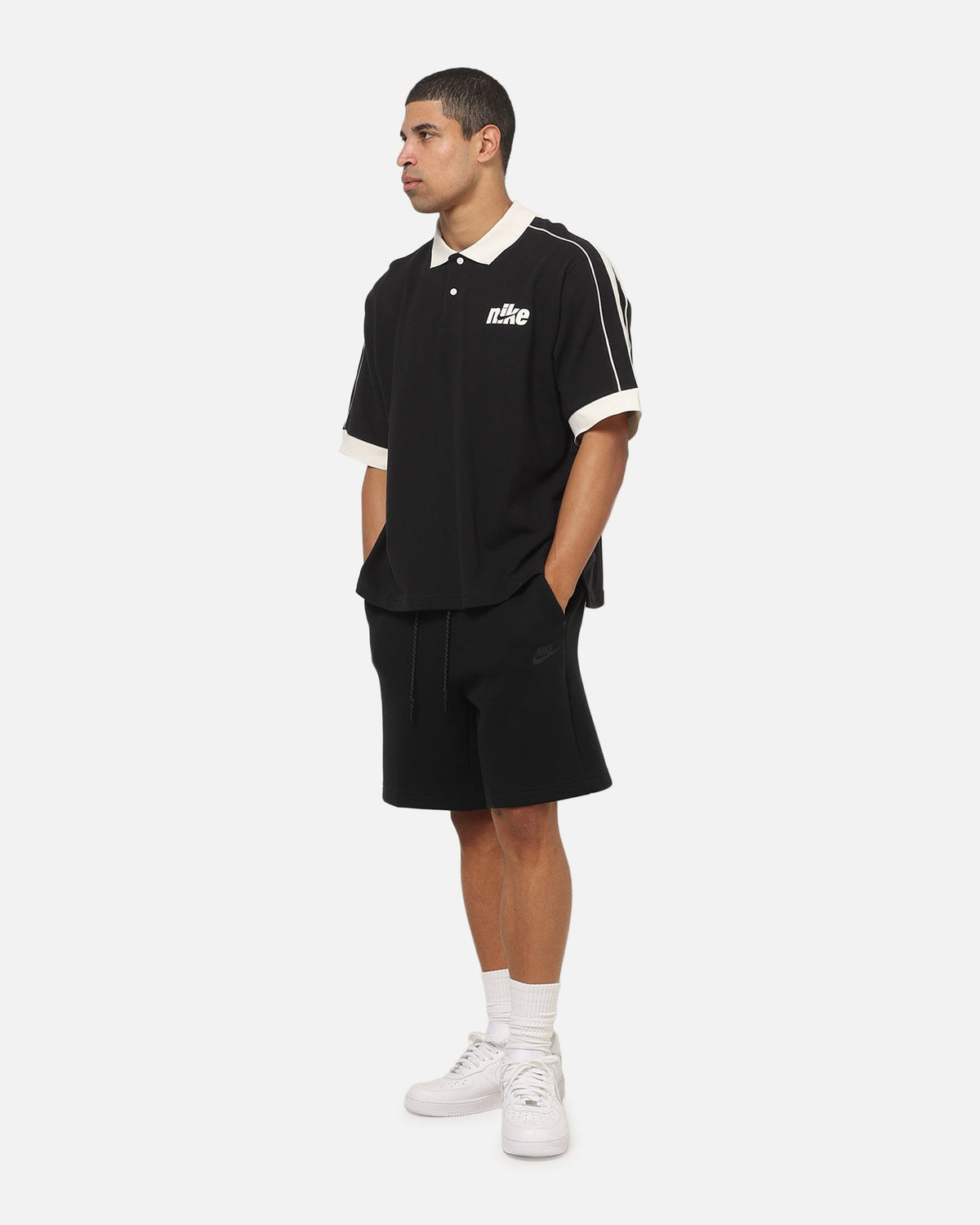 Nike Sportswear Club Oversized Futbol Polo Shirt Black