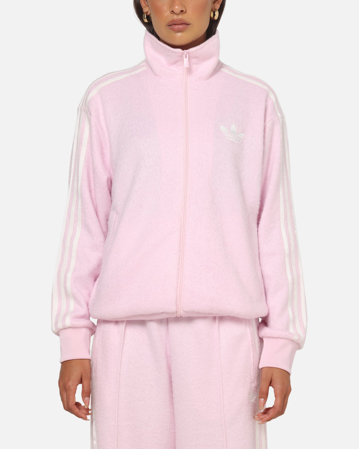 Adidas Women's Mohair Firebird Track Top Clear Pink