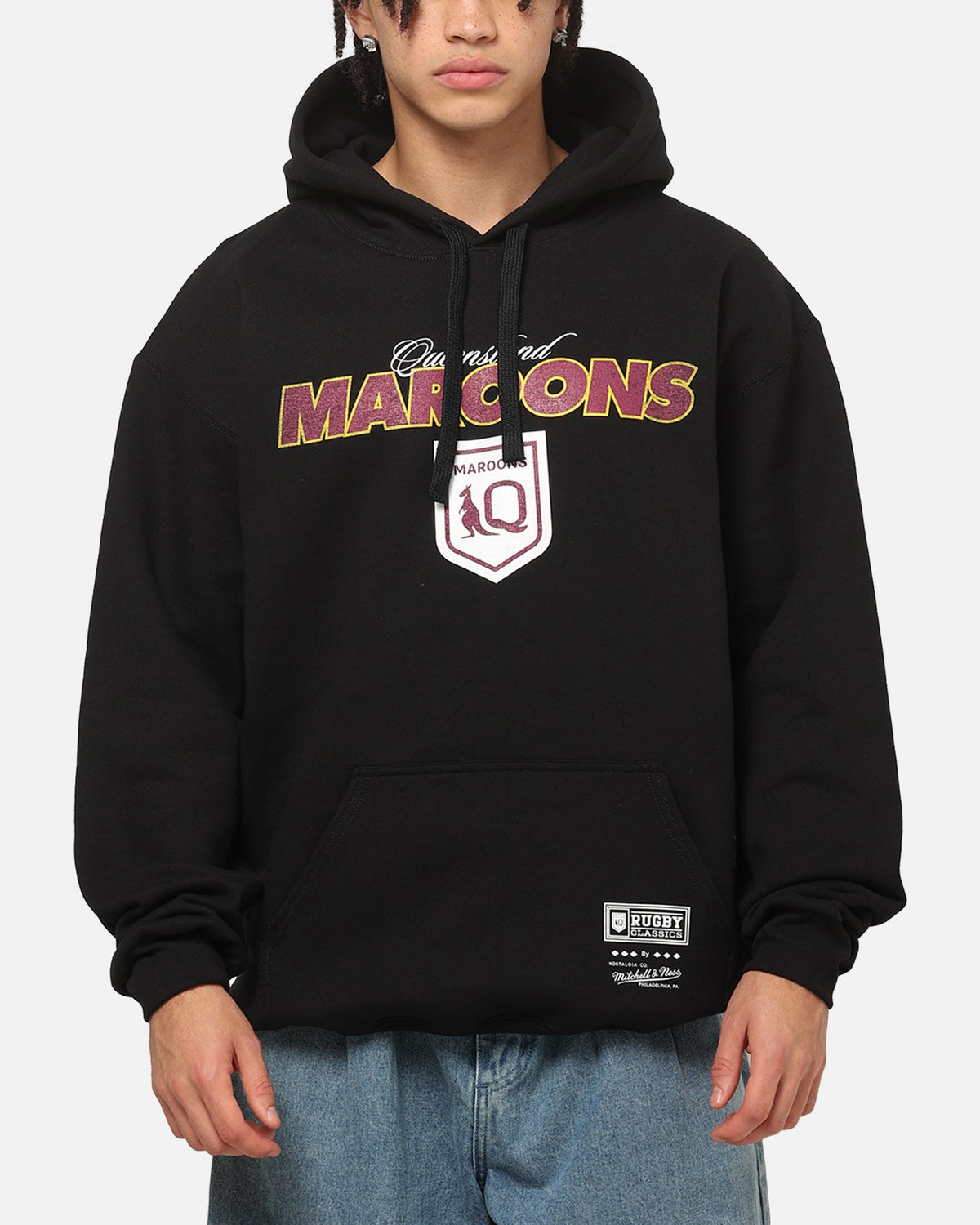 Mitchell & Ness Queensland Maroons 27 X Series Vintage Hoodie Black