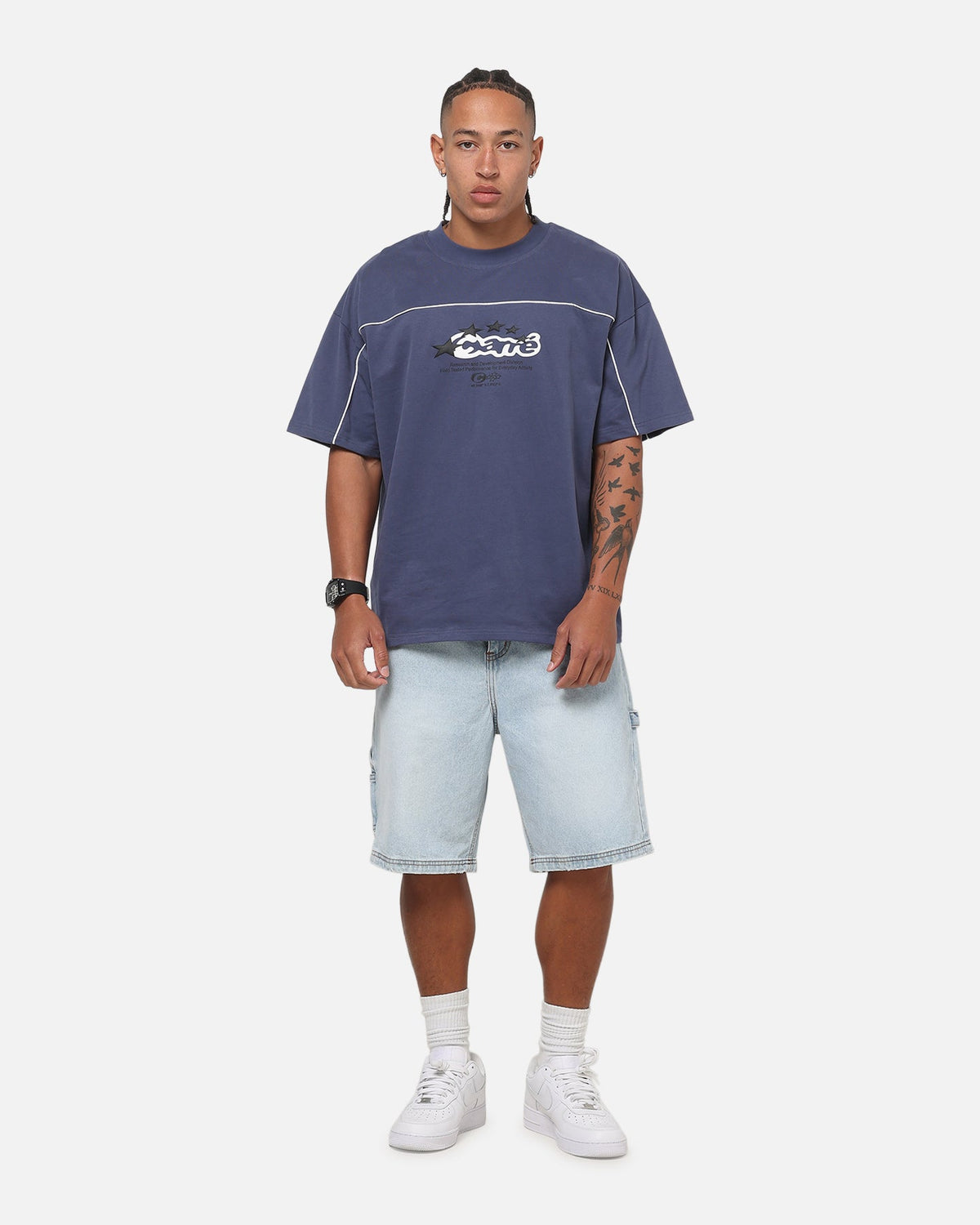 Carre Athletic Crew T-Shirt Vintage Navy