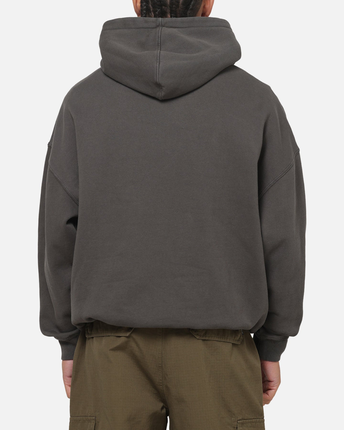 Carre Box Check Hoodie Charcoal