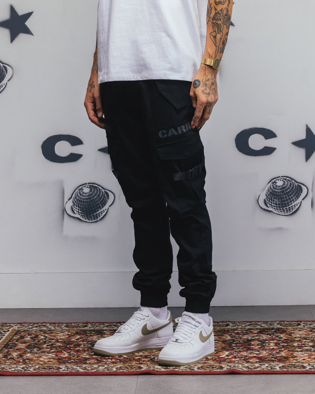 Carré Reflective Transition Cargo Joggers Black/Multi-coloured